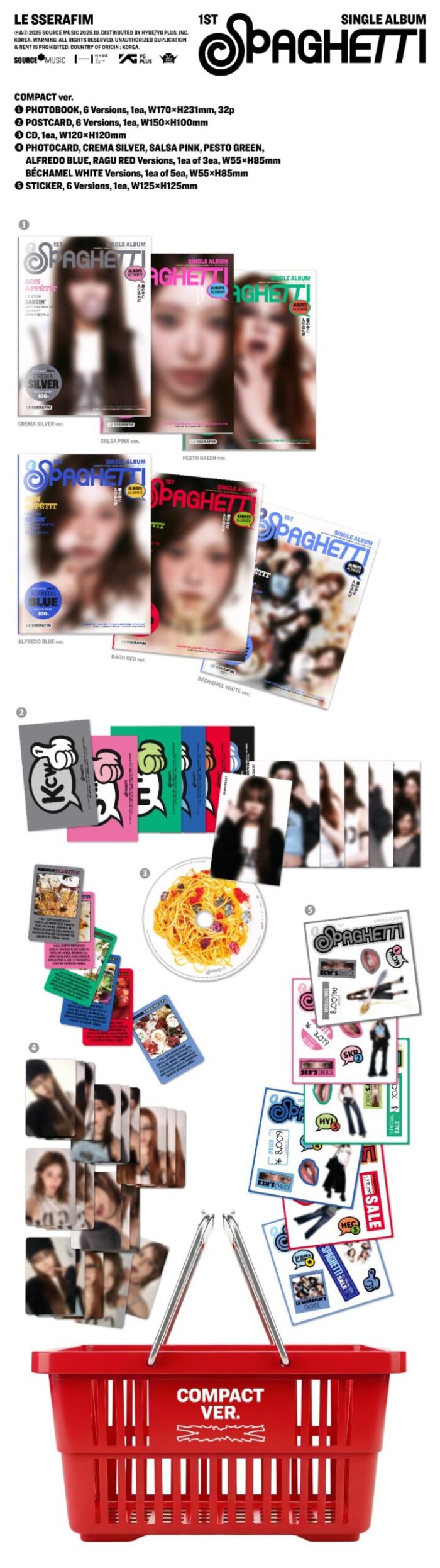 LE SSERAFIM 1st Single Album [SPAGHETTI] (COMPACT Ver.) - obrazek 2