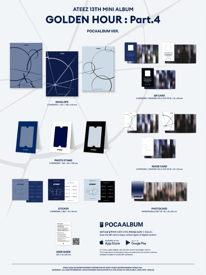 ATEEZ 13th Mini Album GOLDEN HOUR : Part.4 (POCAALBUM Ver.) - obrazek 2