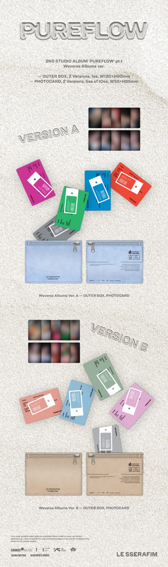 LE SSERAFIM 2nd Studio Album [PUREFLOW] pt.1 (Weverse Albums Ver.) - obrazek 2