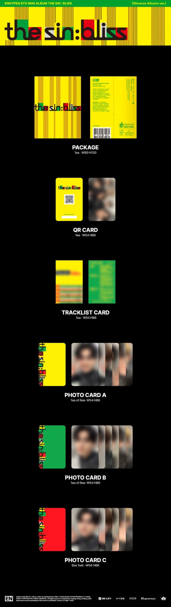 ENHYPEN - 8th Mini Album [THE SIN : BLISS] (Weverse Albums ver.) - obrazek 2