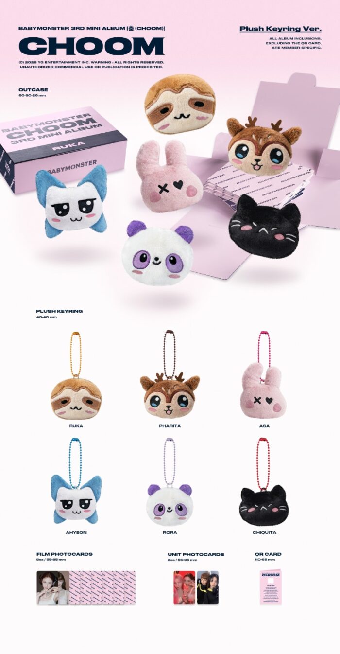 BABYMONSTER 3rd Mini Album [CHOOM] (Plush Keyring Ver.) - obrazek 2