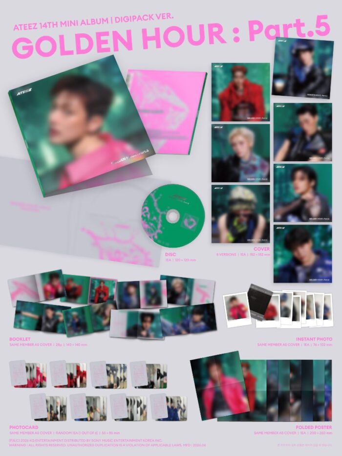 ATEEZ 14th Mini Album [GOLDEN HOUR : Part.5] (DIGIPACK Ver.) - obrazek 2