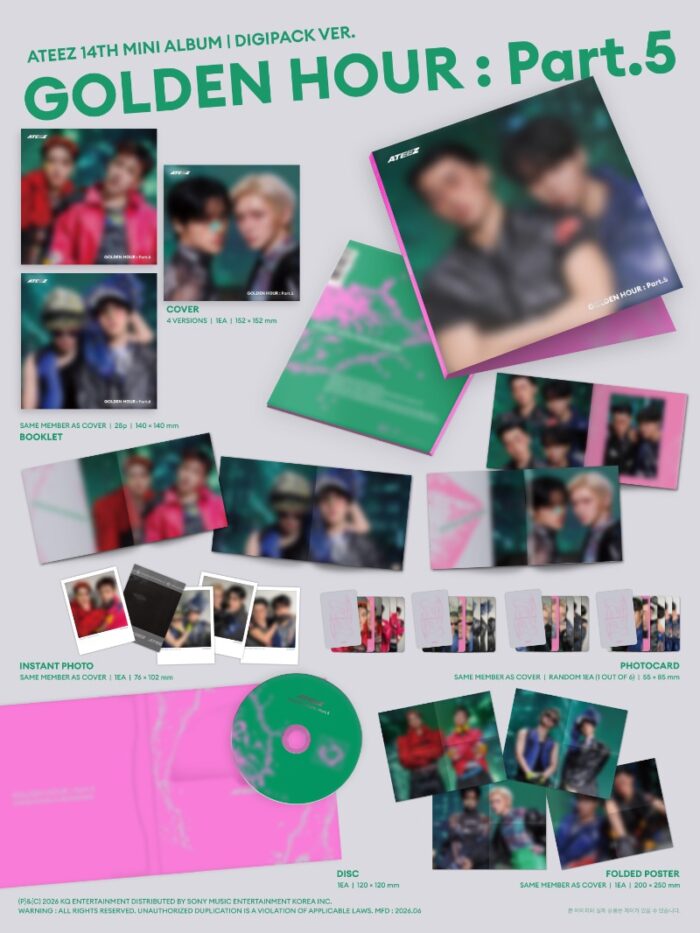 ATEEZ 14th Mini Album [GOLDEN HOUR : Part.5] (DIGIPACK UNIT Ver.) - obrazek 2