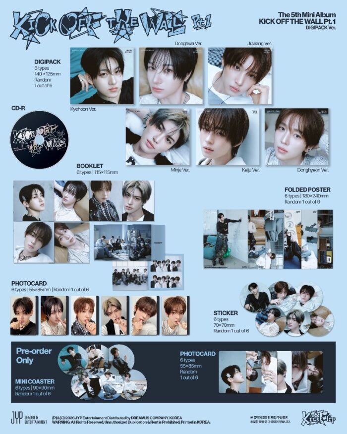 KickFlip 5th Mini Album [KICK OFF THE WALL Pt.1] (DIGIPACK Ver.) - obrazek 2