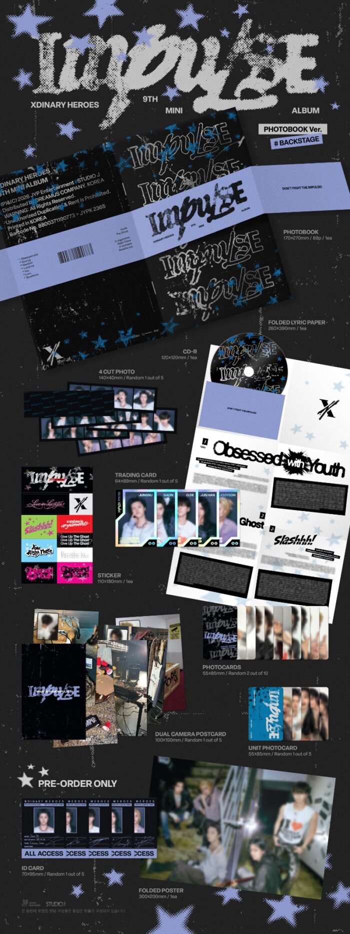 [Xdinary Heroes] 9th Mini Album [IMPULSE] (BACKSTAGE Ver. / Band of Outsiders Ver.) - obrazek 2