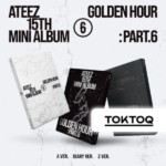ATEEZ 15th mini album [GOLDEN HOUR : Part.6] (A Ver. / DIARY Ver. / Z Ver) + TOKTOQ Gift