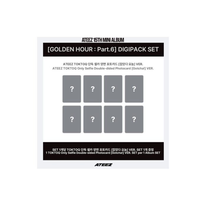 ATEEZ 15TH MINI ALBUM [GOLDEN HOUR : Part.6] (DIGIPACK VER.) + TOKTOQ Gift - obrazek 2