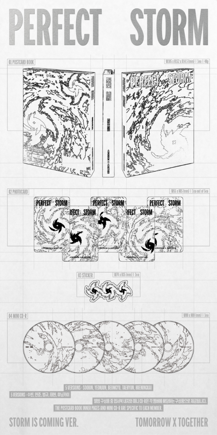 TOMORROW X TOGETHER 9th Mini Album [PERFECT STORM] (STORM IS COMING Ver.) + Weverse Gift - obrazek 2